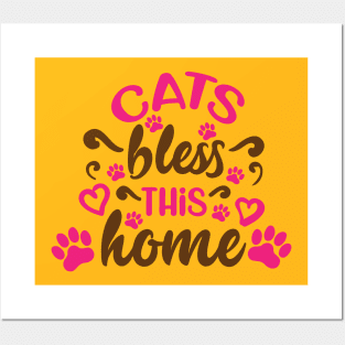 Cats bless this home Posters and Art